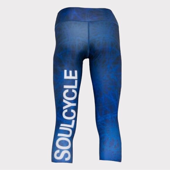Soulcycle Cropped Blue Wheels Leggings Size Small - Picture 2 of 6